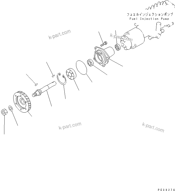Komatsu parts book diagram for SAA6D125E-2B-8 S/N 60721-UP: FUEL INJECTION PUMP DRIVE(#61766-)