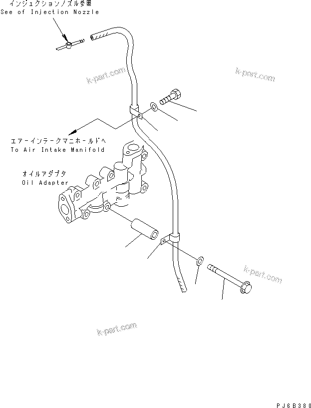 Komatsu parts book diagram for SAA6D125E-2B-8 S/N 60721-UP: FUEL RETURN(#210001-)