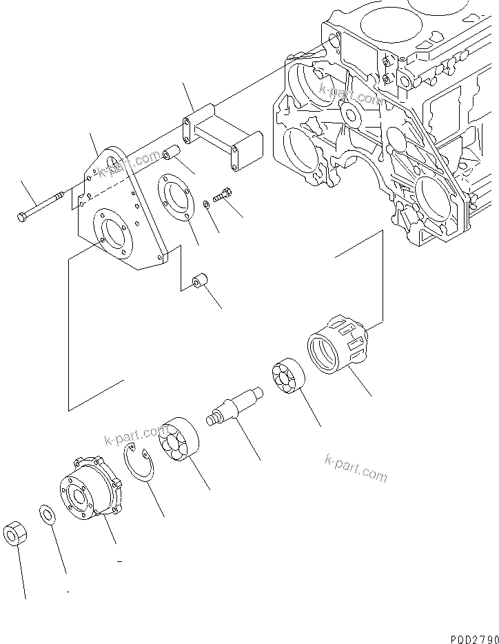 Komatsu parts book diagram for SAA6D125E-2B-8 S/N 60721-UP: FAN DRIVE (PULLEY DIA 212MM)(#73270-)
