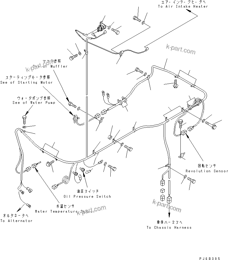 Komatsu parts book diagram for SAA6D125E-2B-8 S/N 60721-UP: ELECTRICAL WIRING(#210001-)