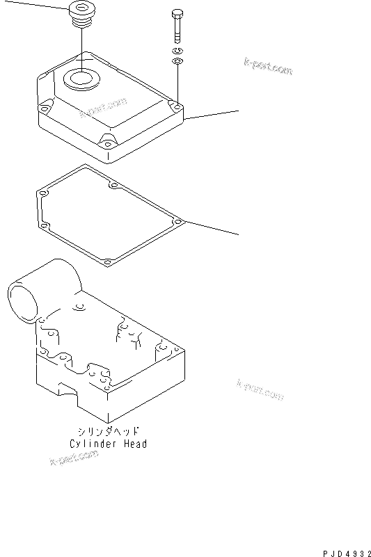 Komatsu parts book diagram for SAA6D170E-2A S/N 17389-UP: ROCKER ARM HOUSING COVER(#19325-)