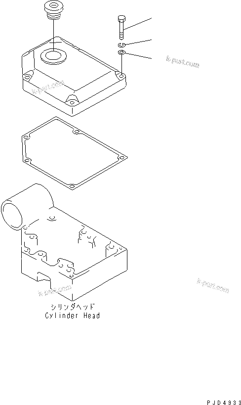 Komatsu parts book diagram for SAA6D170E-2A S/N 17389-UP: HEAD COVER RELATED PARTS(#19325-)