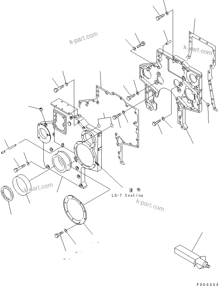 Komatsu parts book diagram for SAA6D170E-2A S/N 17389-UP: FRONT COVER(#17389-19324)