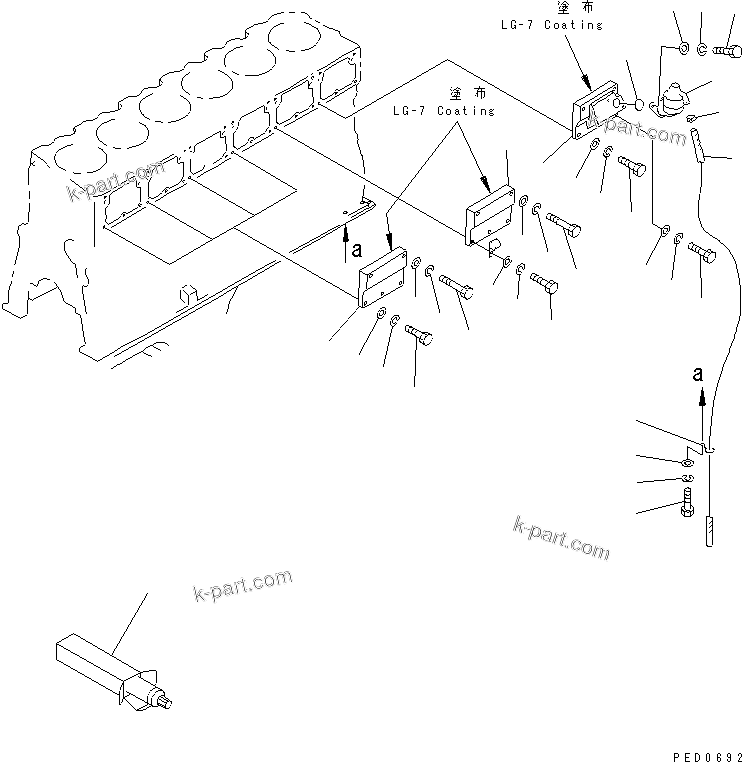 Komatsu parts book diagram for SAA6D170E-2A S/N 17389-UP: CAMFOLLOWER COVER