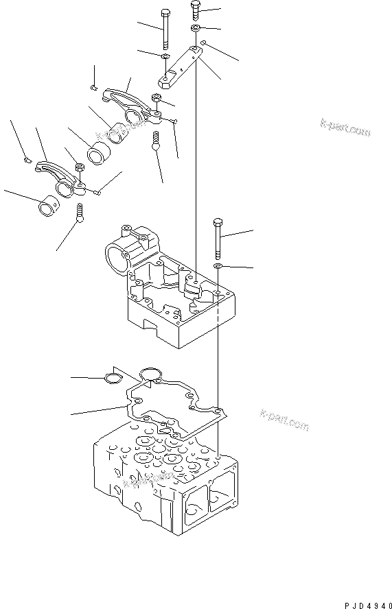 Komatsu parts book diagram for SAA6D170E-2A S/N 17389-UP: ROCKER ARM(#19325-)