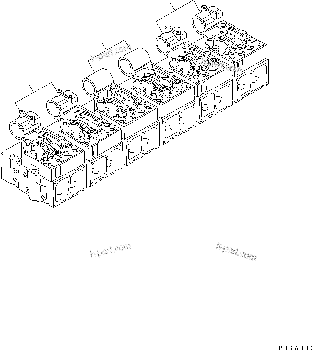 Komatsu parts book diagram for SAA6D170E-2A S/N 17389-UP: ROCKER ARM AND HOUSING(#19325-)