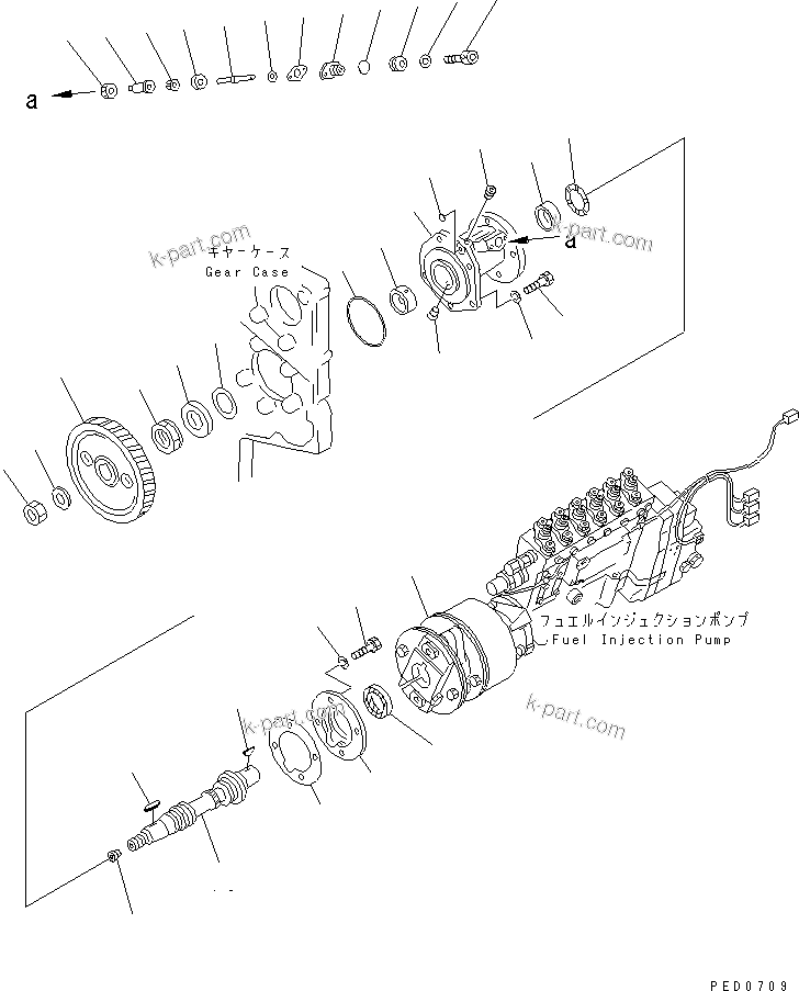 Komatsu parts book diagram for SAA6D170E-2A S/N 17389-UP: FUEL INJECTION PUMP DRIVE