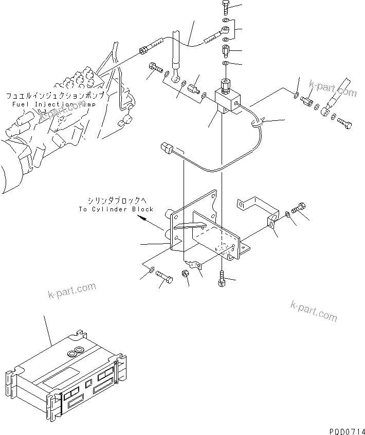 Komatsu parts book diagram for SAA6D170E-2A S/N 17389-UP: FUEL CONTROL LINKAGE