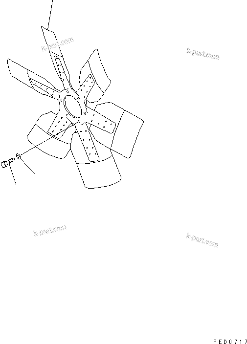 Komatsu parts book diagram for SAA6D170E-2A S/N 17389-UP: COOLING FAN