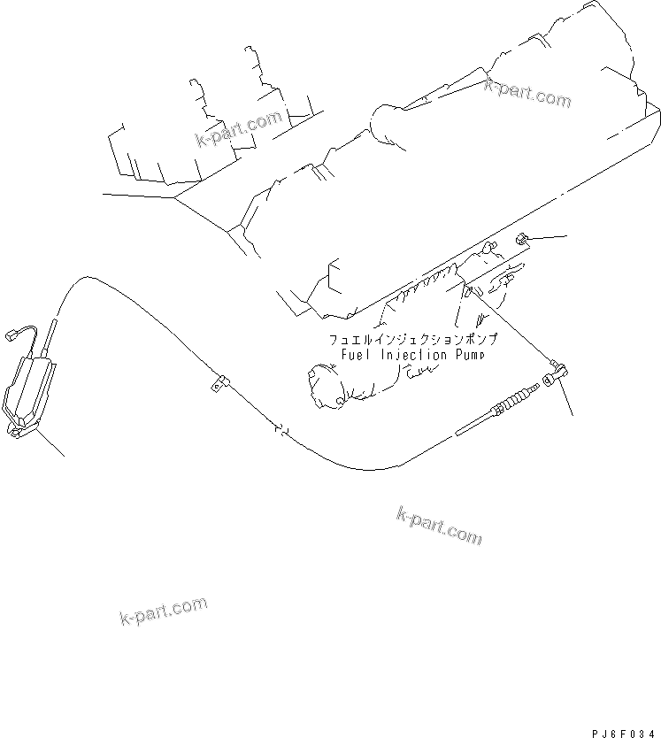 Komatsu parts book diagram for SAA6D170E-2A S/N 17389-UP: STOP MOTOR AND LINKAGE