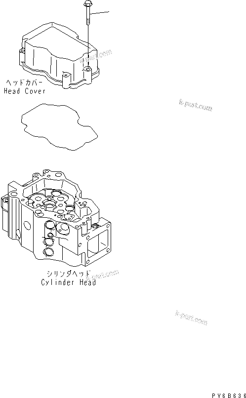 Komatsu parts book diagram for SAA6D140E-3G S/N 110003-UP: HEAD COVER BOLT