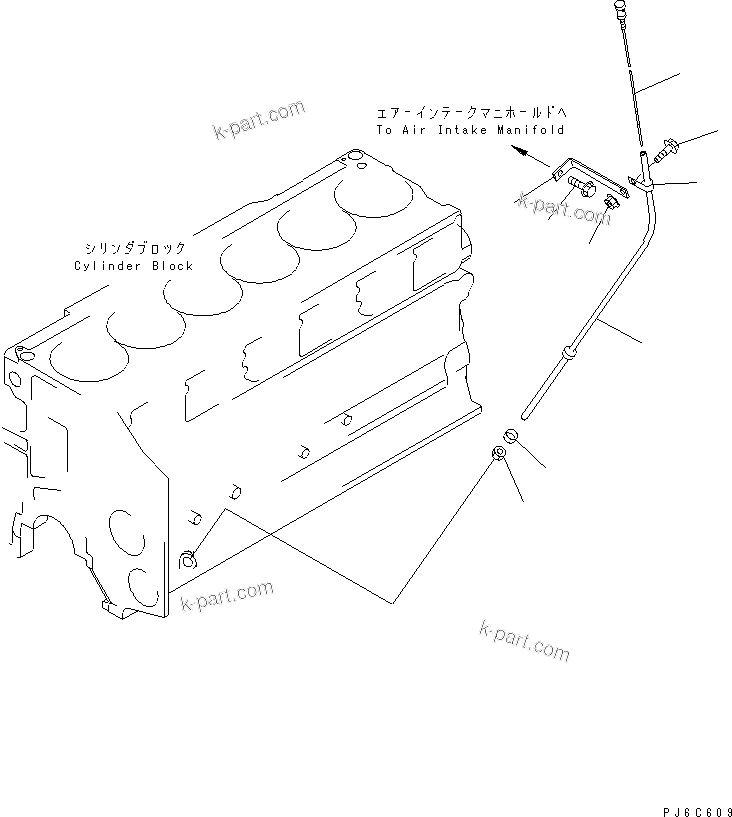 Komatsu parts book diagram for SAA6D140E-3G S/N 110003-UP: OIL LEVEL GAUGE