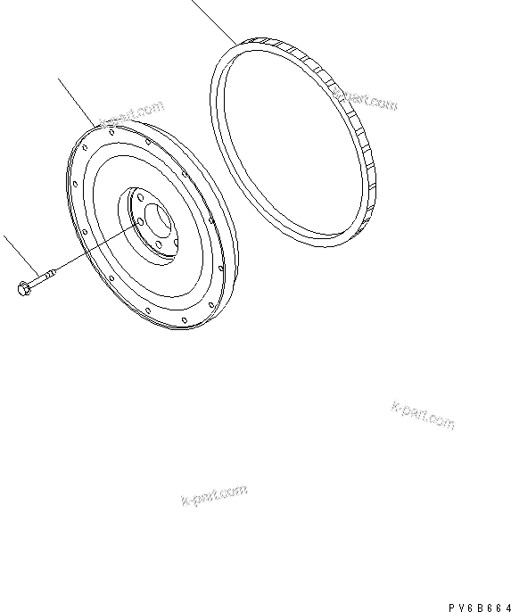 Komatsu parts book diagram for SAA6D140E-3G S/N 110003-UP: FLYWHEEL