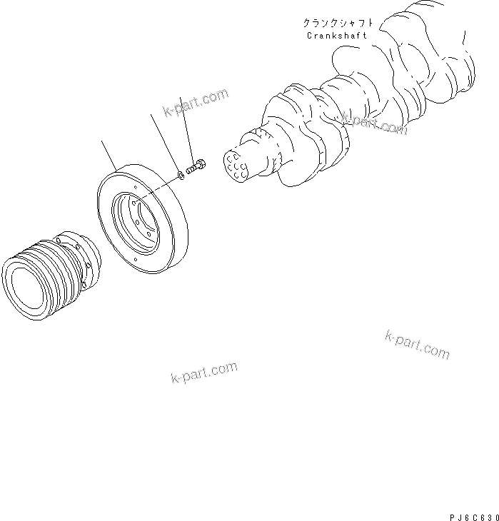 Komatsu parts book diagram for SAA6D140E-3G S/N 110003-UP: VIBRATION DAMPER