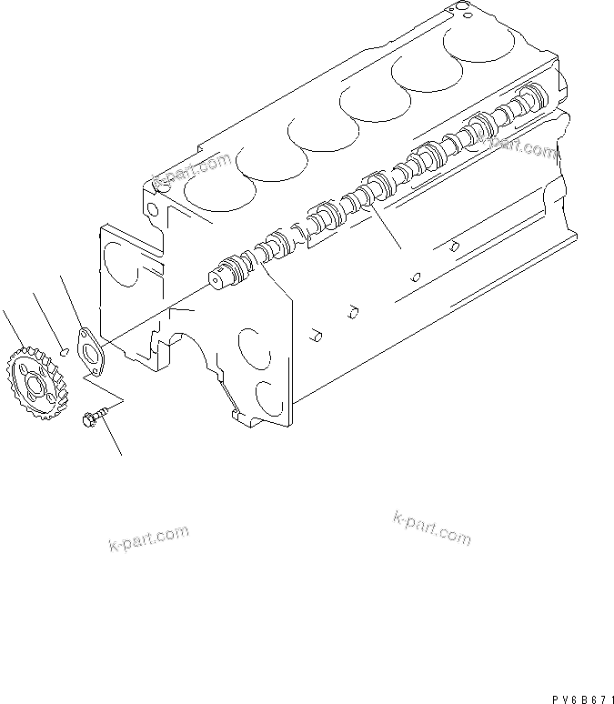 Komatsu parts book diagram for SAA6D140E-3G S/N 110003-UP: CAMSHAFT
