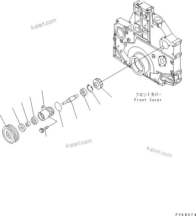Komatsu parts book diagram for SAA6D140E-3G S/N 110003-UP: FRONT POWER TAKE OFF