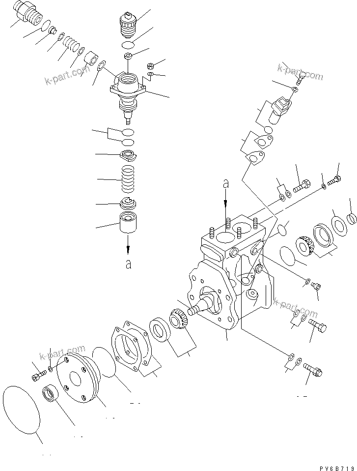 Komatsu parts book diagram for SAA6D140E-3G S/N 110003-UP: FUEL SUPPLY PUMP (PUMP) (INNER PARTS)