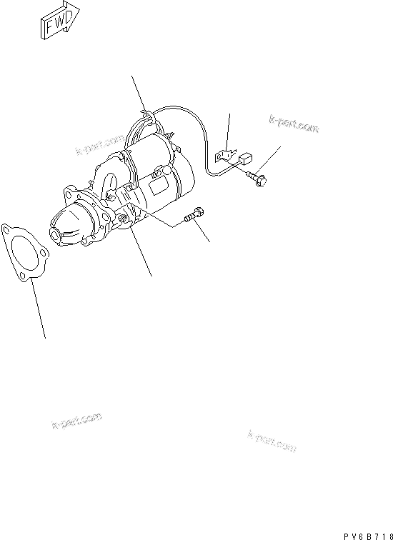 Komatsu parts book diagram for SAA6D140E-3G S/N 110003-UP: STARTING MOTOR MOUNTING (11KW)