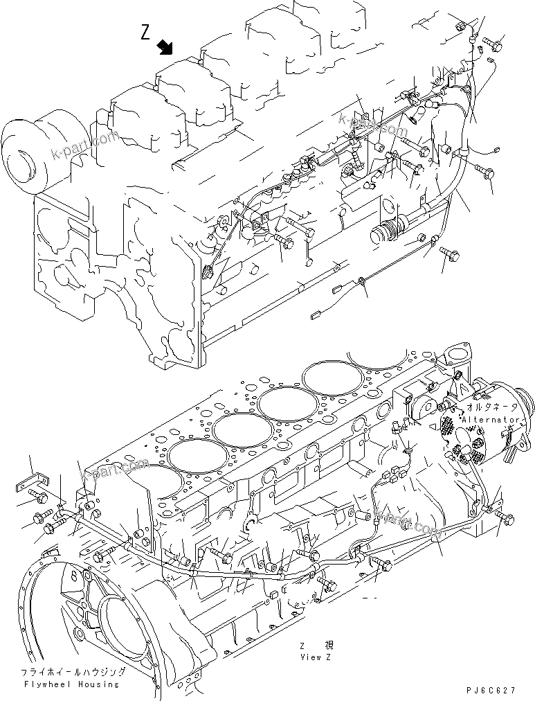 Komatsu parts book diagram for SAA6D140E-3G S/N 110003-UP: WIRING (3/3) SENSOR AND SWITCH