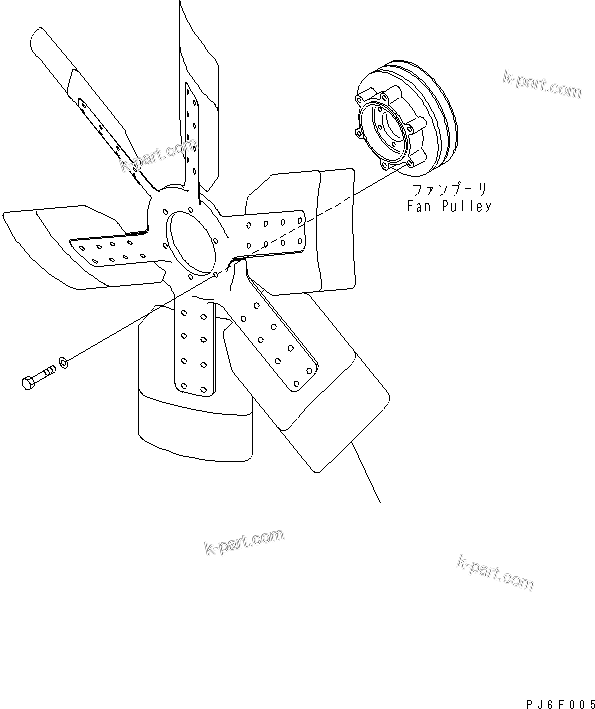 Komatsu parts book diagram for SAA6D140E-3G S/N 110003-UP: COOLING FAN (SUCTION)