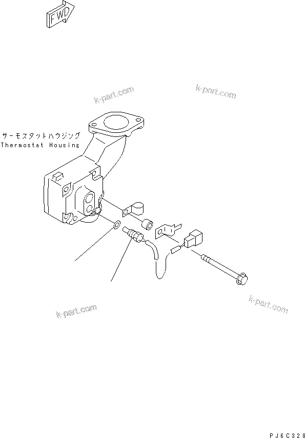 Komatsu parts book diagram for SAA6D125E-2C-8 S/N 60721-UP: WATER TEMPERATURE SENSOR