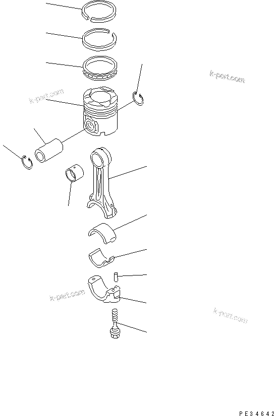 Komatsu parts book diagram for SAA6D125E-2C-8 S/N 60721-UP: PISTON
