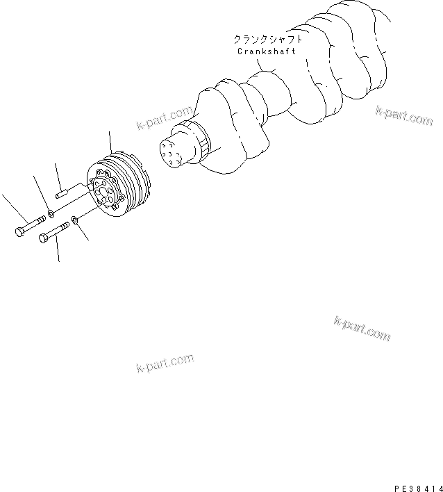 Komatsu parts book diagram for SAA6D125E-2C-8 S/N 60721-UP: CRANK PULLEY