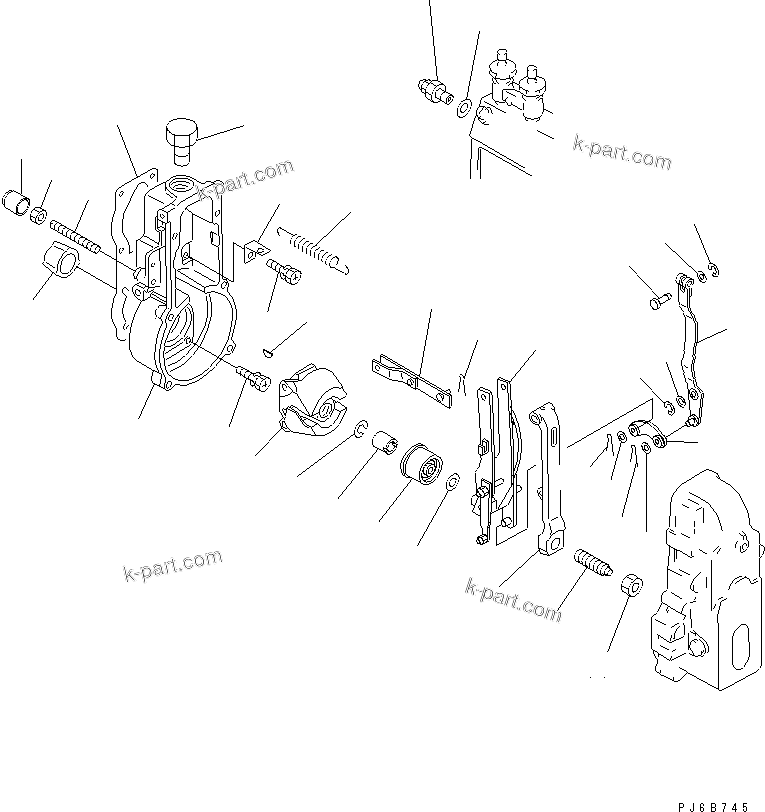 Komatsu parts book diagram for SAA6D125E-2C-8 S/N 60721-UP: FUEL INJECTION PUMP (GOVERNOR) (1/2) (INNER PARTS)(#210001-)
