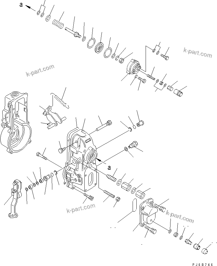Komatsu parts book diagram for SAA6D125E-2C-8 S/N 60721-UP: FUEL INJECTION PUMP (GOVERNOR) (2/2) (INNER PARTS)(#210001-)