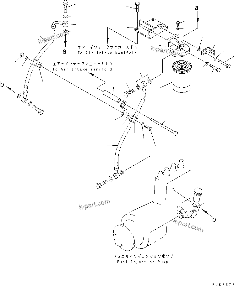 Komatsu parts book diagram for SAA6D125E-2C-8 S/N 60721-UP: FUEL FILTER(#210001-)