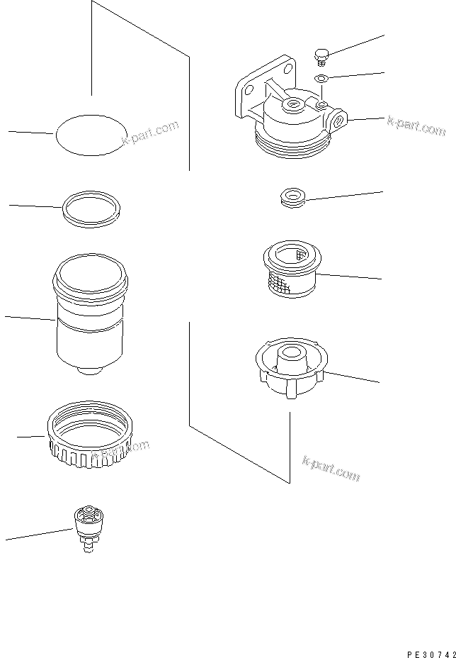 Komatsu parts book diagram for SAA6D125E-2C-8 S/N 60721-UP: WATER SEPARATOR(#210083-)