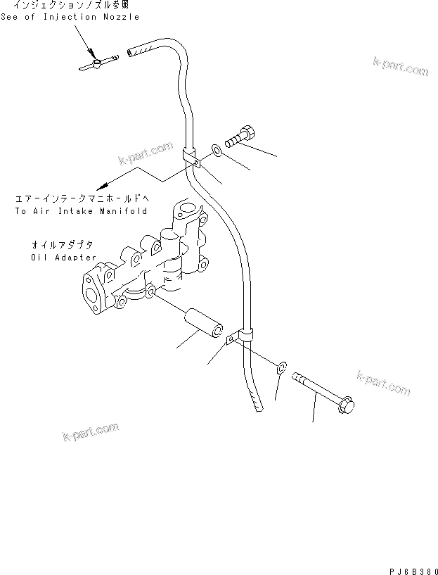 Komatsu parts book diagram for SAA6D125E-2C-8 S/N 60721-UP: FUEL RETURN(#210001-)