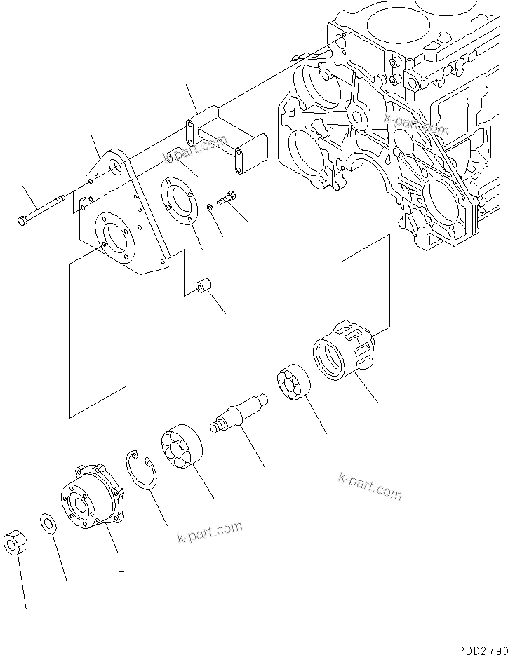 Komatsu parts book diagram for SAA6D125E-2C-8 S/N 60721-UP: FAN DRIVE (PULLEY DIA 212MM)(#73270-)