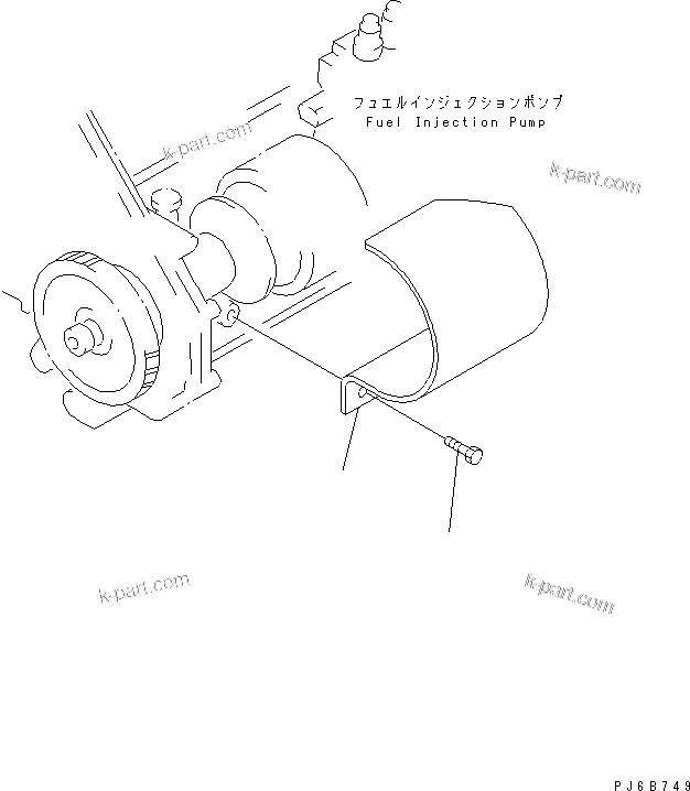Komatsu parts book diagram for SAA6D125E-2C-8 S/N 60721-UP: SAFETY GUARD (FOR FUEL INJECTION PUMP DRIVE)(#77094-)