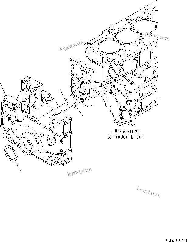 Komatsu parts book diagram for SAA6D140E-3N-8 S/N 110001-UP: FRONT COVER (FRONT POWER TAKE OFF SPEC.)