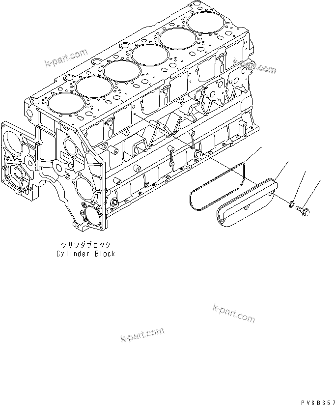 Komatsu parts book diagram for SAA6D140E-3N-8 S/N 110001-UP: CAMFOLLOWER COVER