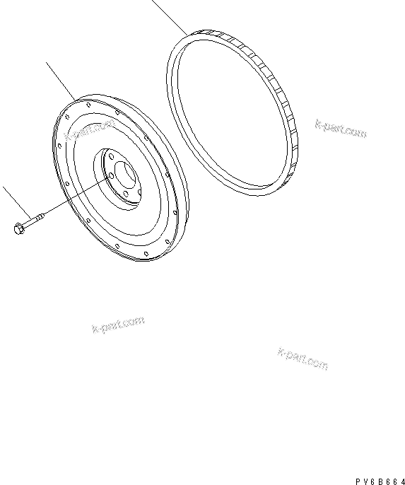 Komatsu parts book diagram for SAA6D140E-3N-8 S/N 110001-UP: FLYWHEEL