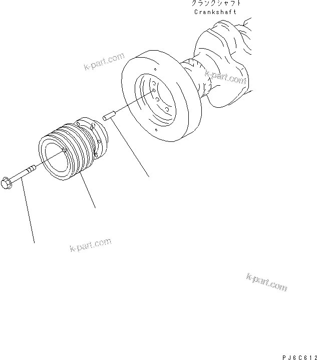 Komatsu parts book diagram for SAA6D140E-3N-8 S/N 110001-UP: CRANK PULLEY (SANDY AND DUSTY SPEC.)(#110003-)