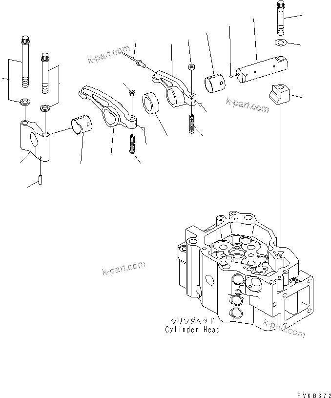 Komatsu parts book diagram for SAA6D140E-3N-8 S/N 110001-UP: ROCKER ARM