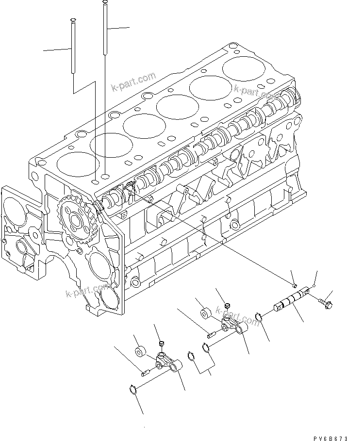 Komatsu parts book diagram for SAA6D140E-3N-8 S/N 110001-UP: CAMFOLLOWER