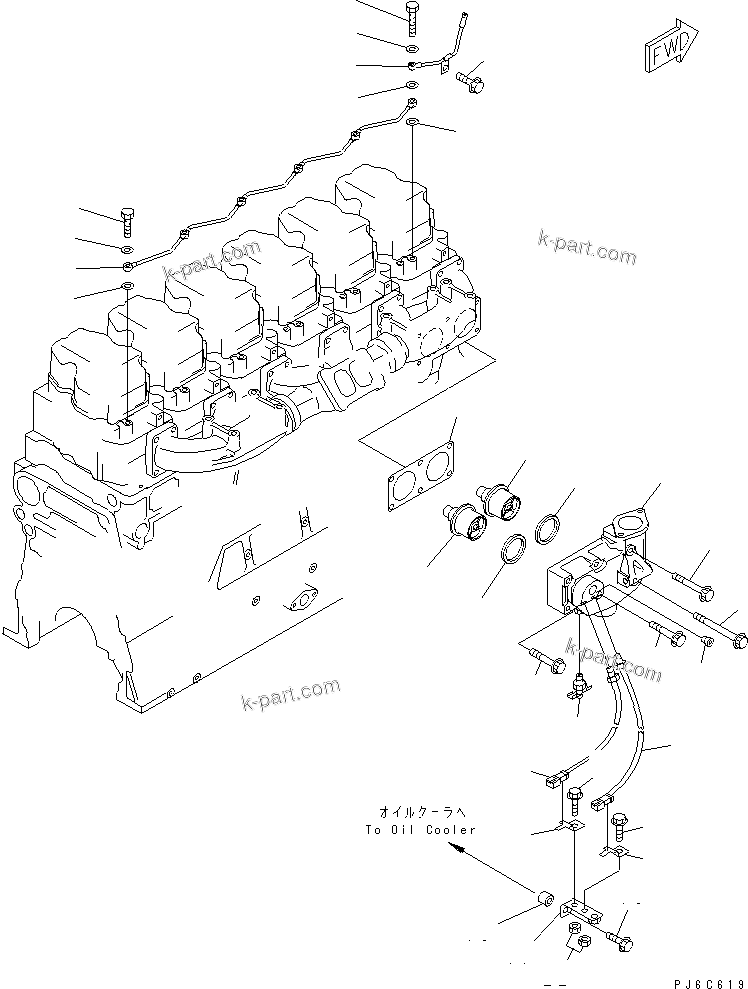 Komatsu parts book diagram for SAA6D140E-3N-8 S/N 110001-UP: AIR VENT AND WATER TEMPERATURE SENSOR (COLD TERRAIN SPEC.)(#111016-)