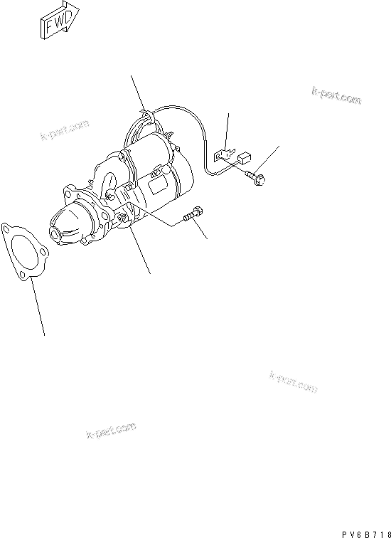 Komatsu parts book diagram for SAA6D140E-3N-8 S/N 110001-UP: STARTING MOTOR MOUNTING (11KW)