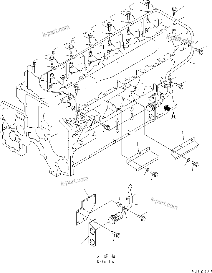 Komatsu parts book diagram for SAA6D140E-3N-8 S/N 110001-UP: WIRING (2/3) FUEL INJECTOR(#110003-)