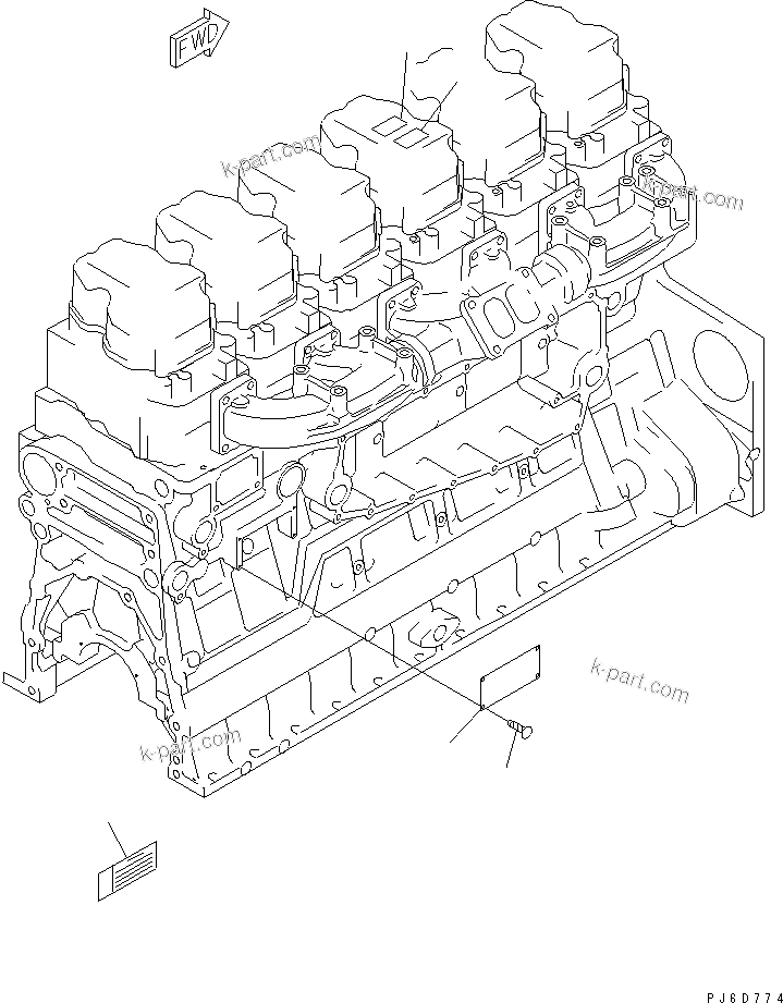 Komatsu parts book diagram for SAA6D140E-3N-8 S/N 110001-UP: NAME PLATE AND CAUTION PLATE (ENGLISH)