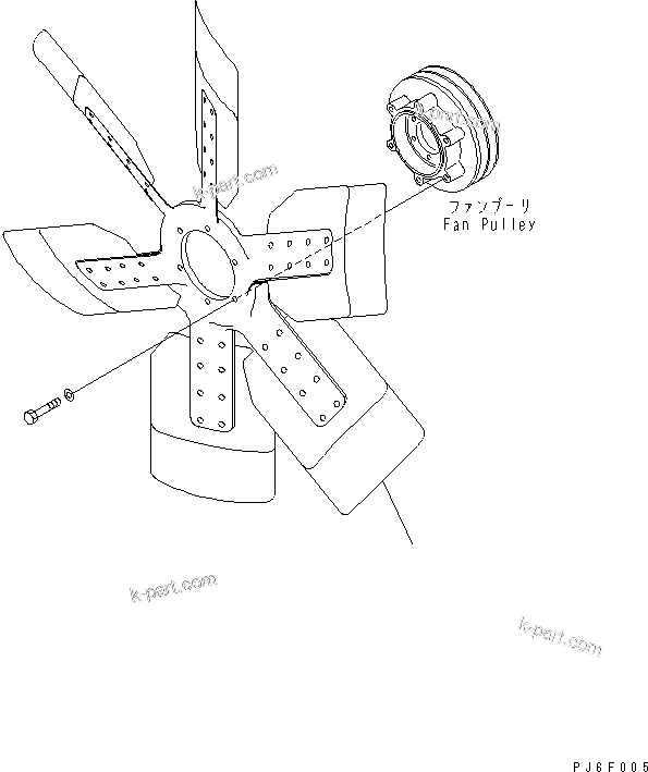 Komatsu parts book diagram for SAA6D140E-3N-8 S/N 110001-UP: COOLING FAN (SUCTION)(#110003-)