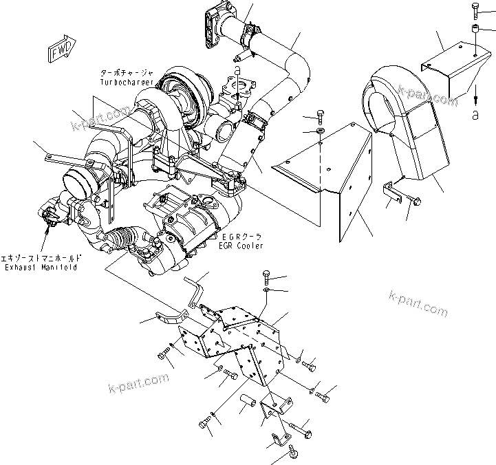Komatsu parts book diagram for SAA6D125E-5F S/N 560001-UP: HEAT SHIELD(#560004-)