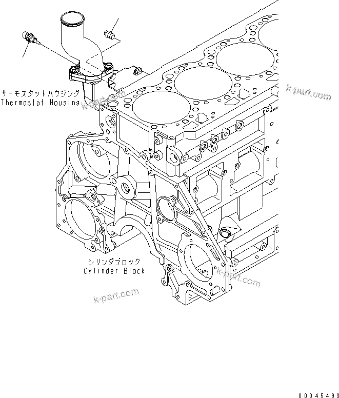 Komatsu parts book diagram for SAA6D125E-5F S/N 560001-UP: WATER TEMPERATURE SENSOR