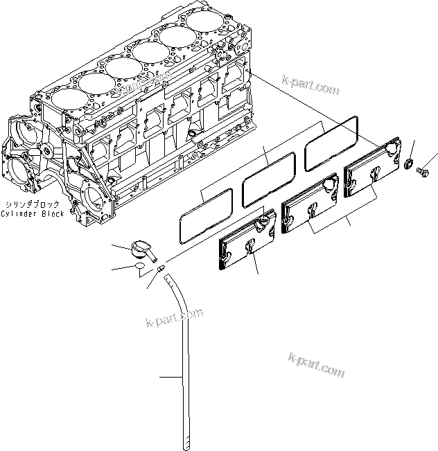 Komatsu parts book diagram for SAA6D125E-5F S/N 560001-UP: CAMFOLLOWER COVER AND BREATHER(#560004-)