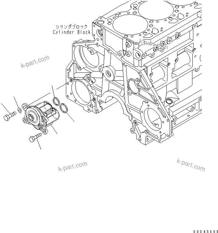 Komatsu parts book diagram for SAA6D125E-5F S/N 560001-UP: OIL PUMP