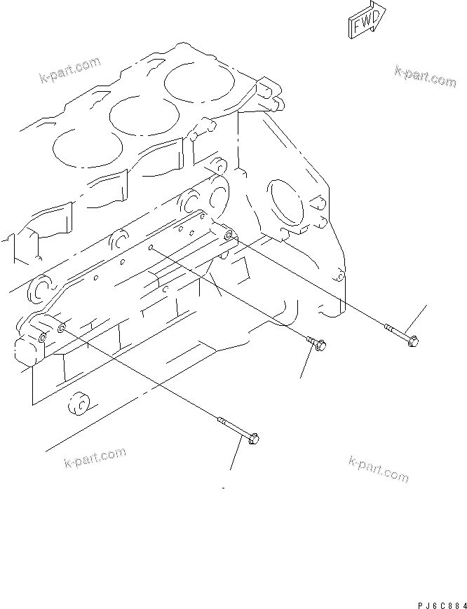 Komatsu parts book diagram for SAA6D125E-5F S/N 560001-UP: OIL COOLER MOUNTING PARTS